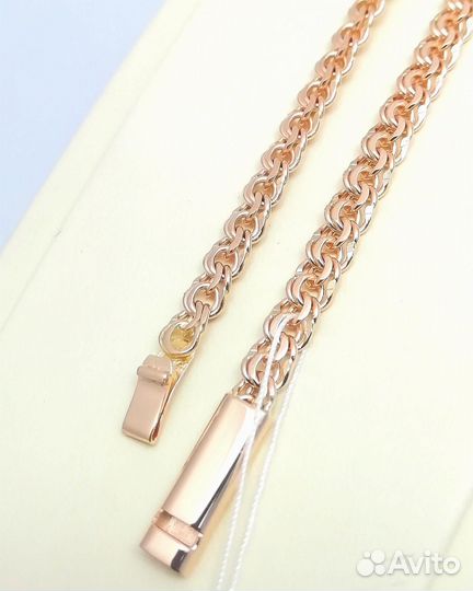 Золотой браслет Бисмарк, полновесный, замок коробочка, длина 20 см, вес 8,49г*