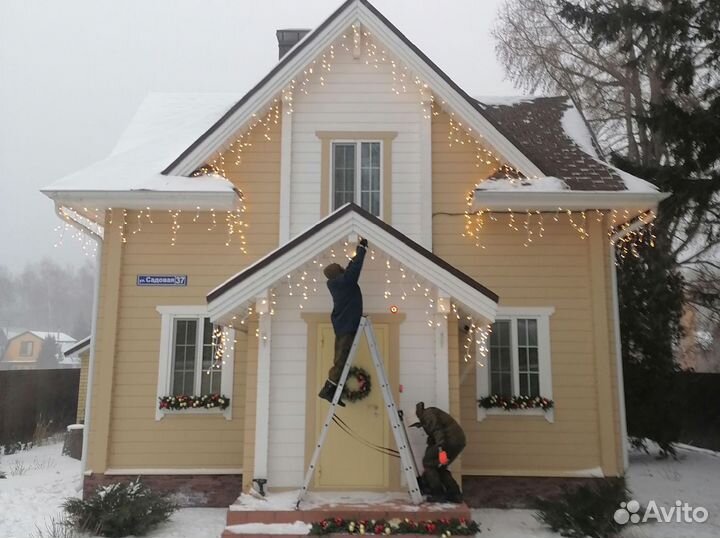 Новогоднее украшение домов