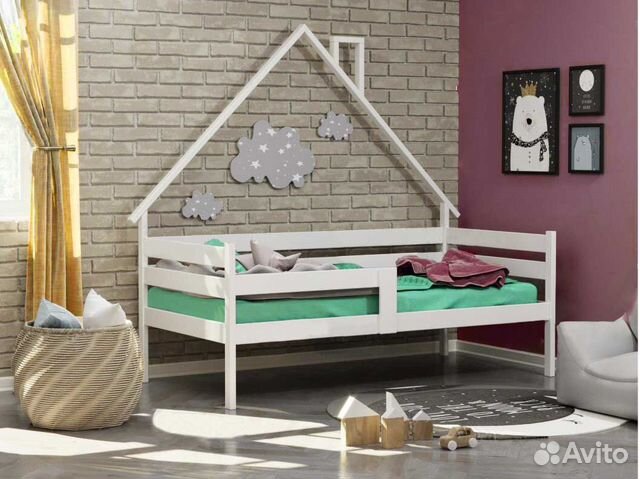 Софа с бортиком из натурального дерева от 2х лет Д