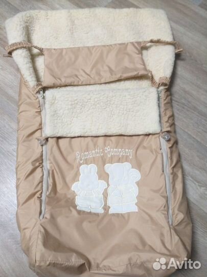 Меховой конверт/спальник для новорождённого