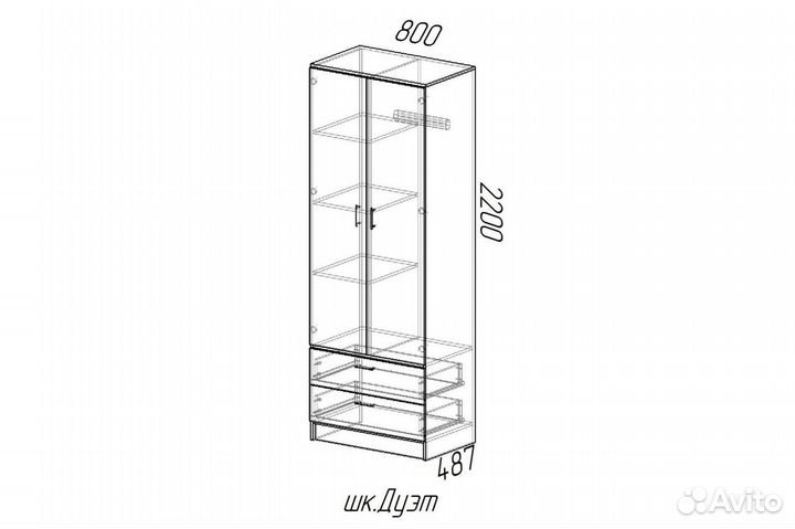 Шкаф распашной Дуэт