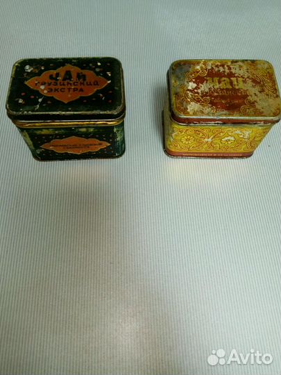 Жестяная коробка из-под чая времён СССР