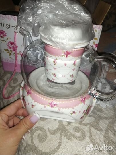 Чайник заварочный на подставке для подогрева Новый