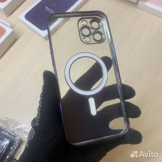 Чехол на iPhone 12 Pro Max MagSafe crtv фиолетовый