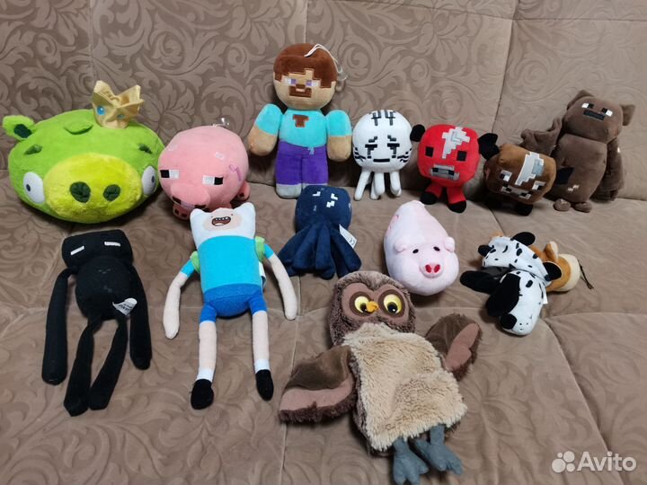 Игрушки майнкрафт, сова икеа, пухля, Angry Birds