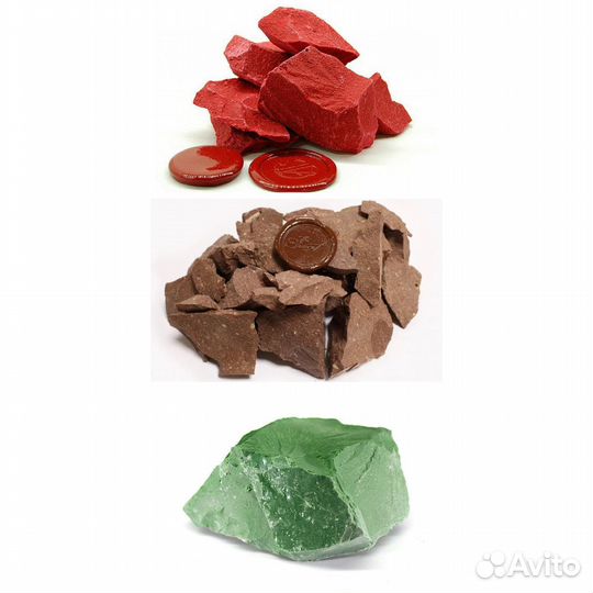 Сургуч красный, коричневый, зелёный кусковой 770гр