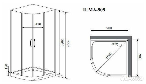 Душевая кабина Timo ilma Black 902 L