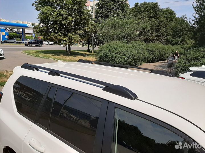 Рейлинги на крышу Toyota Land Cruiser Prado черные