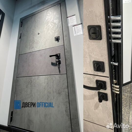 Входные металлические двери лофт бетон 3К магнит