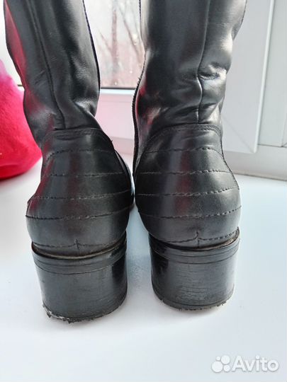 Сапоги женские зимние кожаные 39