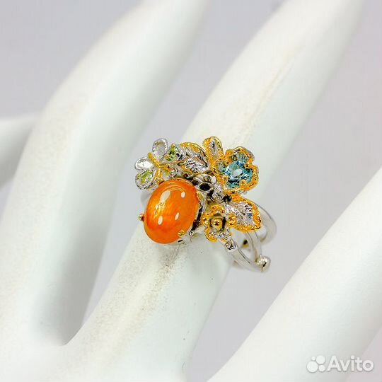 Солнечный камень кольца