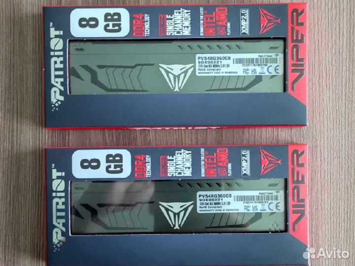 Оперативная память DDR4 3600 MHz 16Gb (2x8Gb)