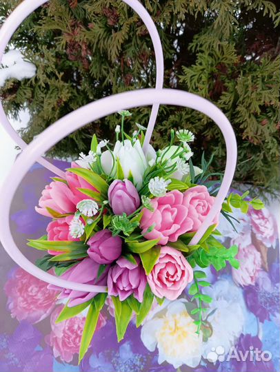 Мыло ручной работы, букеты летние