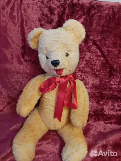 Плюшевый медведь опилки старинный