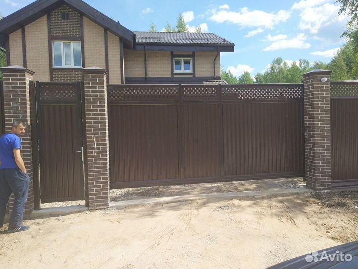 Откатные ворота с установкой