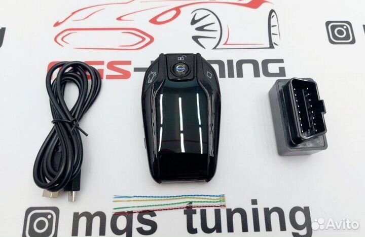 Смарт ключ Volvo дизайн BMW черный с экраном