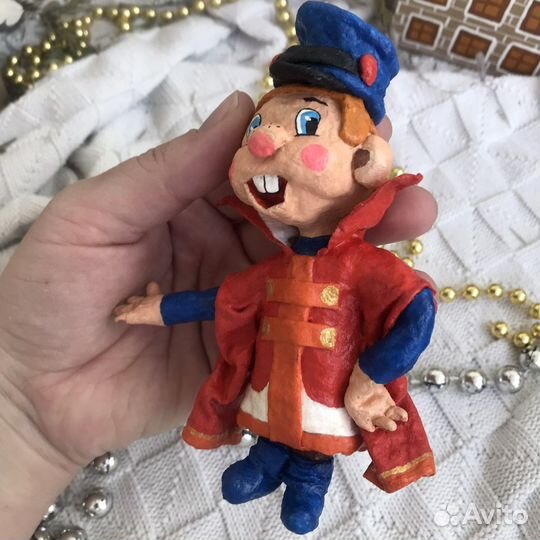 Ватная елочная игрушка Вовка