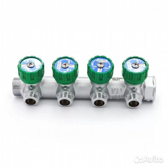 Коллектор регулирующий плоский 4 выхода 3/4