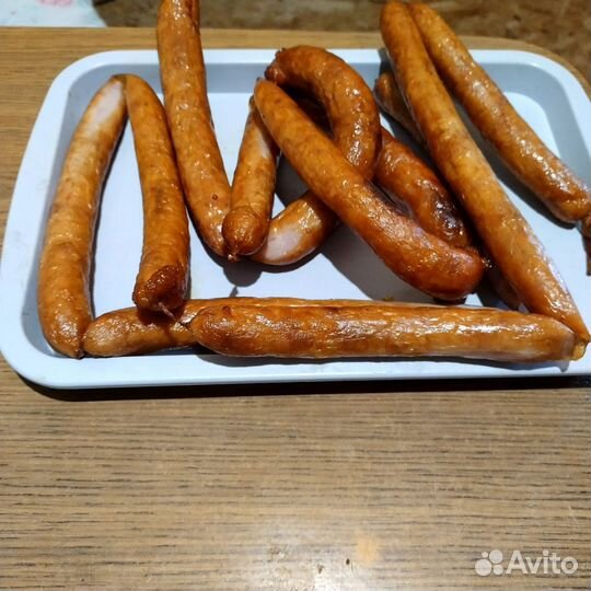 Домашнее копченое мясо, колбасы
