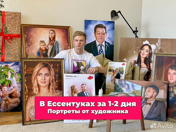 Портрет по фото, портрет на холсте, фотопечать