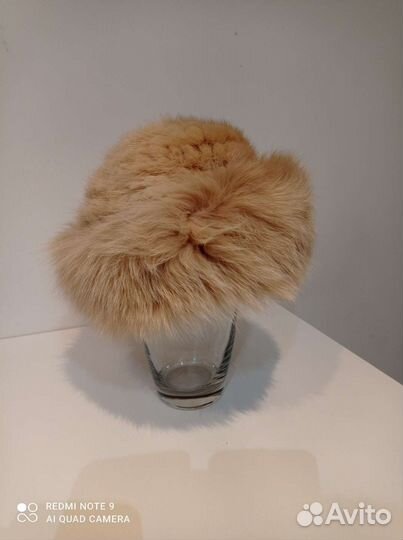 Шапка женская, меховая, вязанная