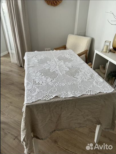 Вязаная скатерть крючком