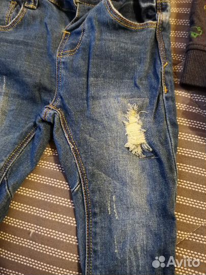 Джинсы рубашка толстовка 74