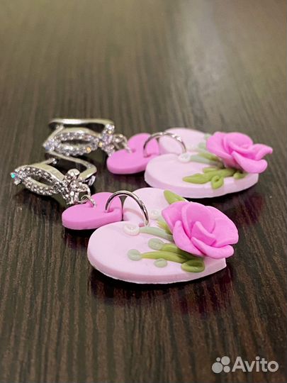 Серьги сердечки