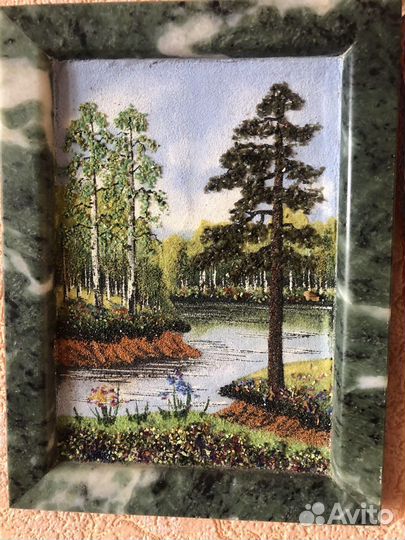 Картины из уральских самоцветов, 3 разные