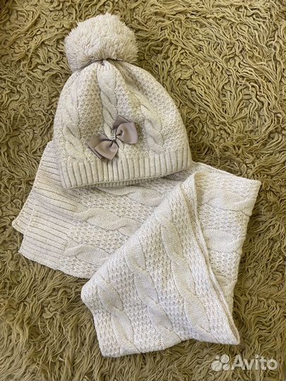 Комплект шапка, шарф 50 шерсть