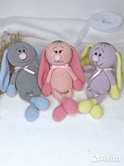 Вязаны зайчики, игрушка для самых маленьких htt