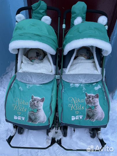 Санки коляска для двойни