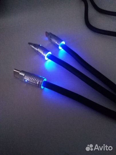 Новый USB Кабель 3-в-1. 120w быстрая зарядка 6А