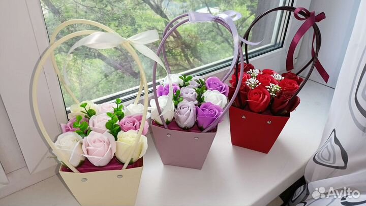 Букет из мыльных роз