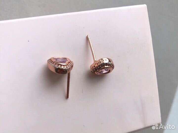 Серьги пандора rose 280568PCZ Розовые сердца