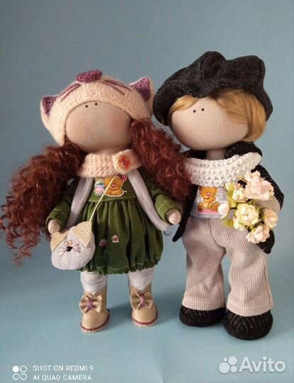 Сладкая парочка, интерьерная кукла ручной работы