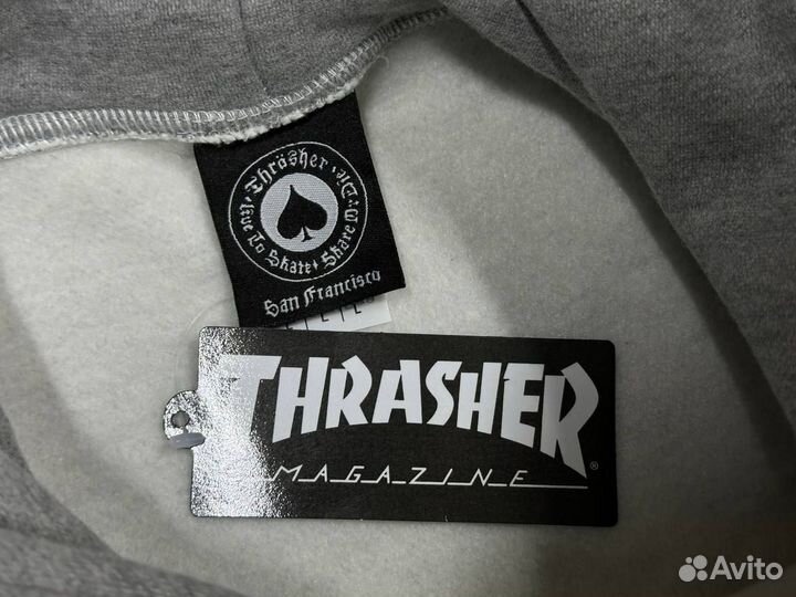 Худи thrasher classic серый