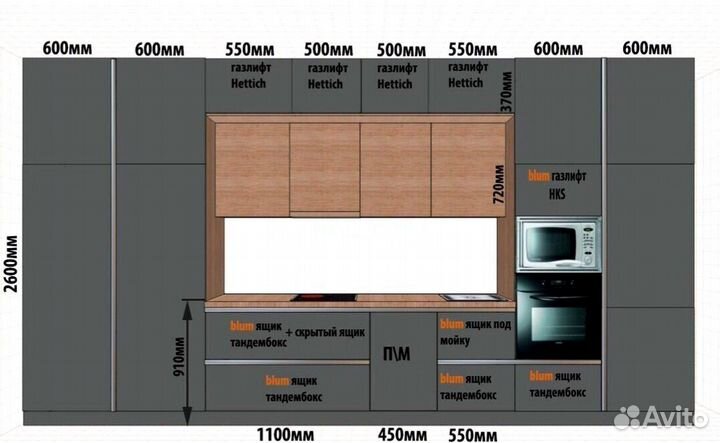Кухня прямая на заказ