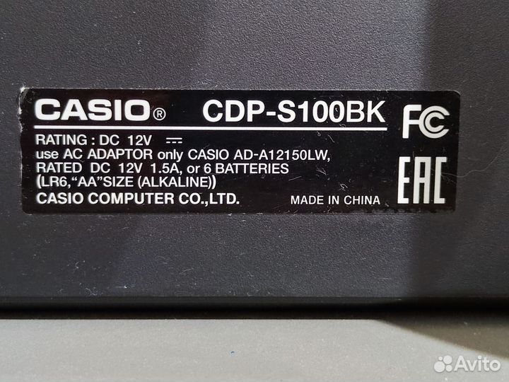 Цифровое пианино casio cdp s100BK