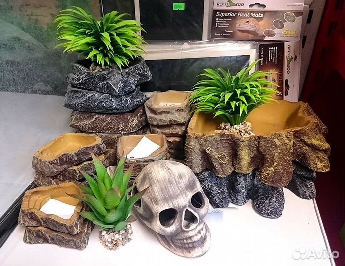 Влажные камеры,укрытия,поилки для рептилий