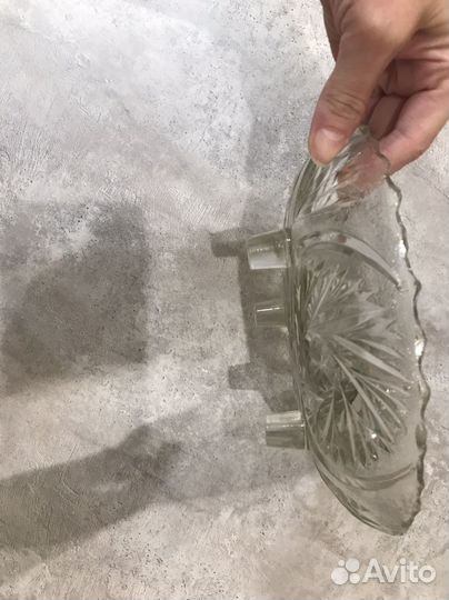 Ваза для фруктов на ножке хрустальная