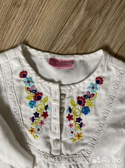 Блузка белая для девочек 98-104