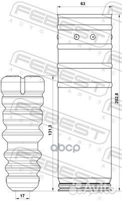 Пыльник+отбойник chevrolet aveo 09-2017 зад