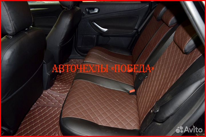 Чехлы Ford Mondeo 4 Tit. из экокожи чёрно-шоколадн