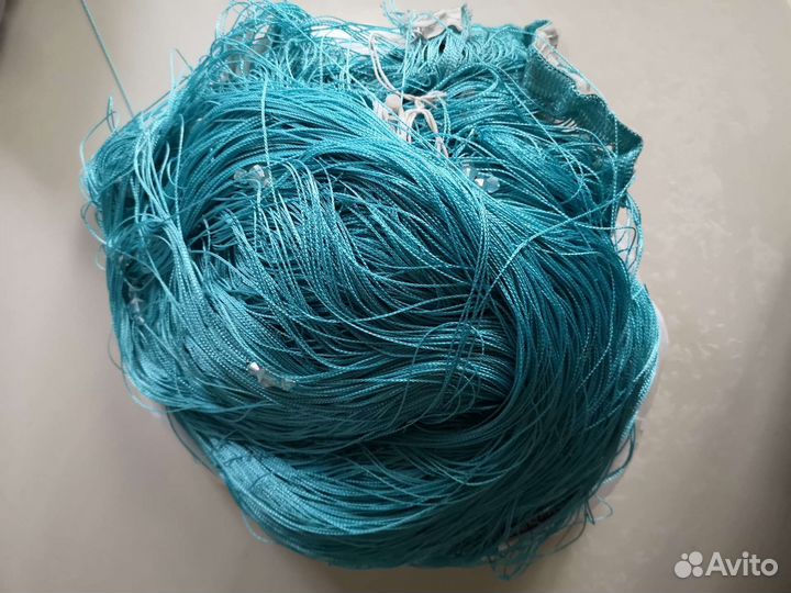 Шторы нити кисея голубые