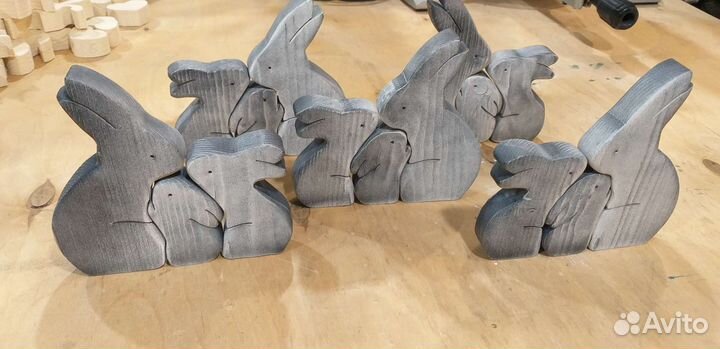 Кролики (зайчики) семья, пазл