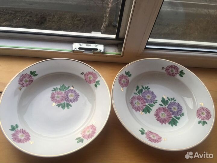 Тарелки суповые Барановка фарфор СССР 4 штуки