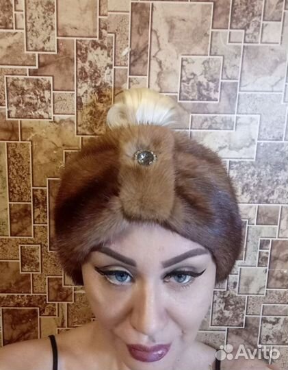 Норковая повязка на голову 52-54