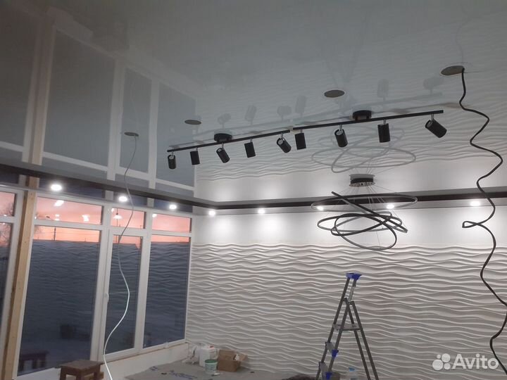 Установка натяжных потолков