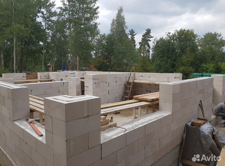 Кладка стен из газобетона, газоблока